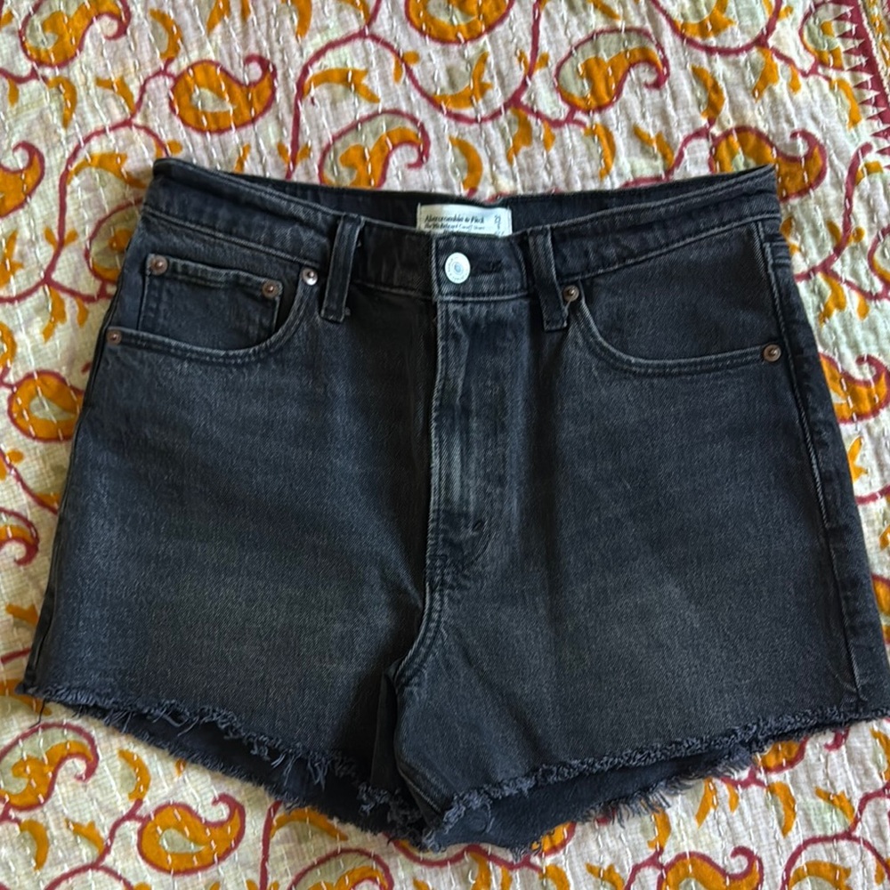 Abercrombie Black Denim Shorts